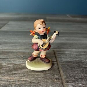 Vintage Napcoware C7199 Girl Playing Lute Figurine Porcelain Mid-Century Japan